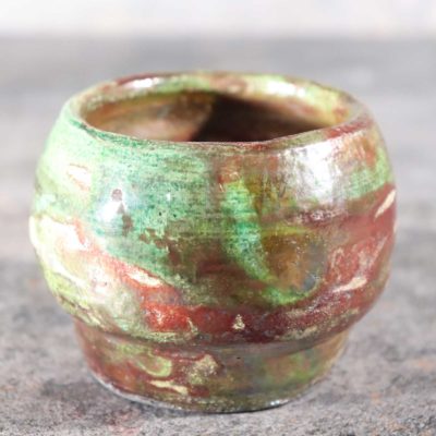 Vaso ceramica d'arte raku