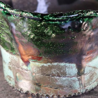 Vaso raku ceramica verde