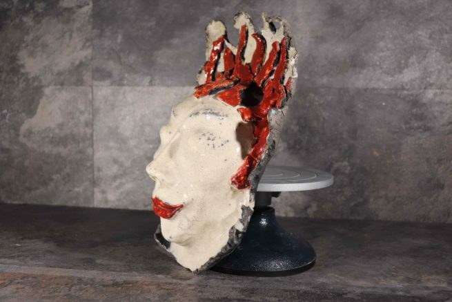 Maschera in ceramica raku arte "Efesto"