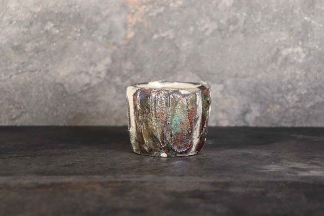 Vaso astratto raku portaoggetti in ceramica raku giapponese artistica