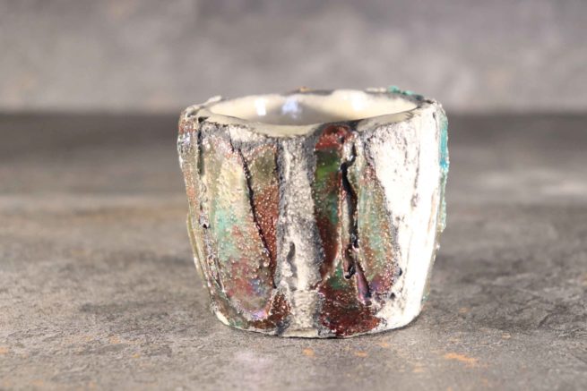 Vaso arte raku stile astratto raku portaoggetti in ceramica artistica