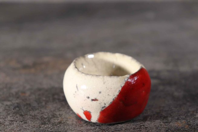 Piccoli portaoggetti o portagioie in ceramica artistica raku