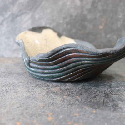 Portaoggetti raku ceramica artistica, complemento d'arredo in ceramica artigianale