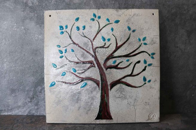 Albero della vita quadro raku ceramica