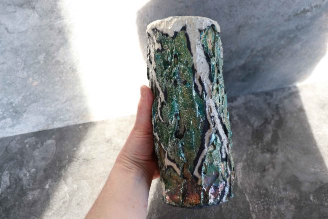 Vaso Albero della Connessione lavorazione artigianale in ceramica raku