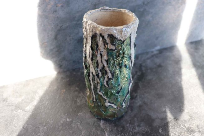 Vaso Albero della Connessione tecnica raku giapponese antica, speciale oggetto d’arredo