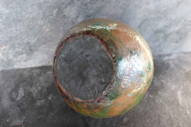 Vaso ceramica raku Terra espressione artistica dell’arte raku, oggetto unico ed originale